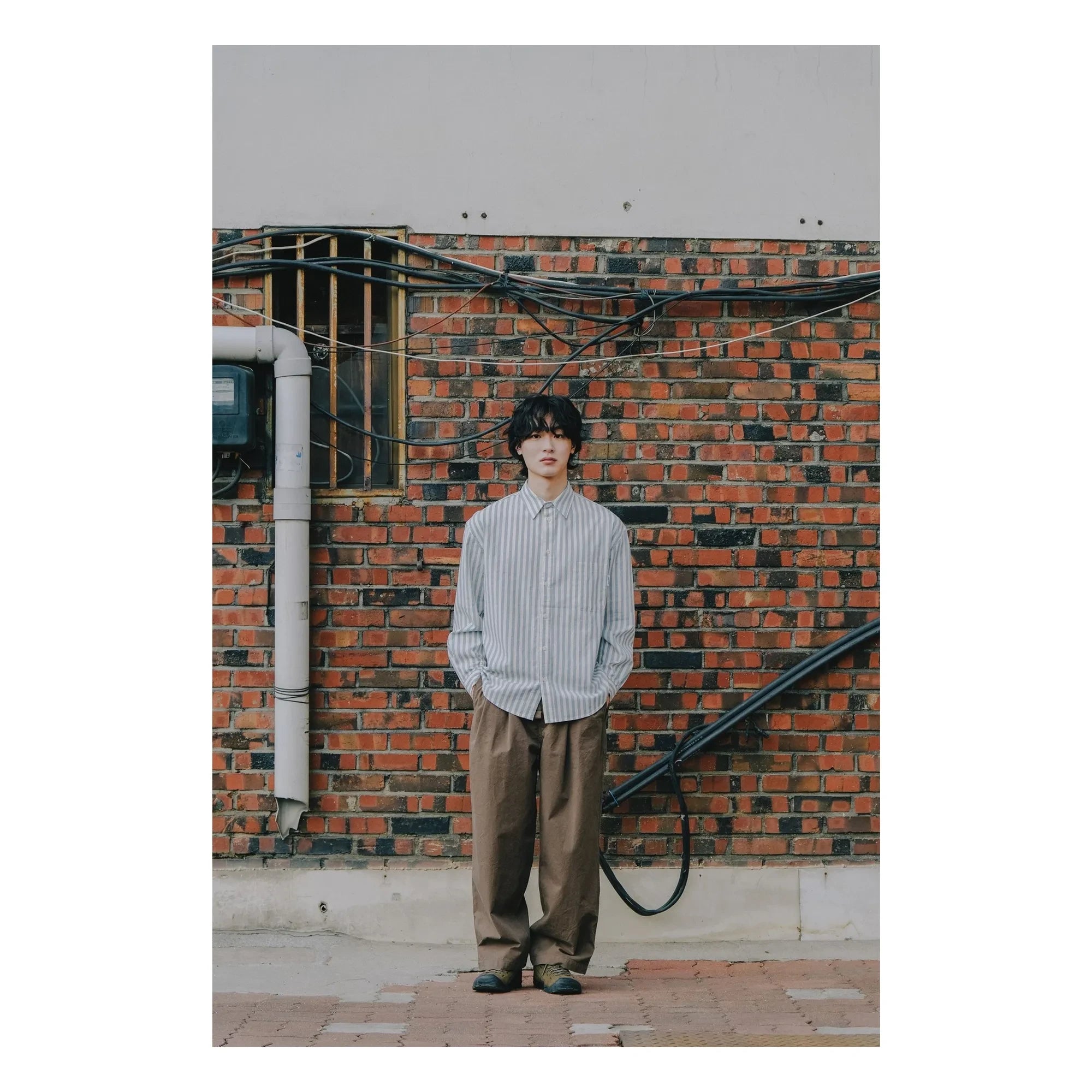 Kappy - Two Ribbed Wide Leg Trousers | Brown