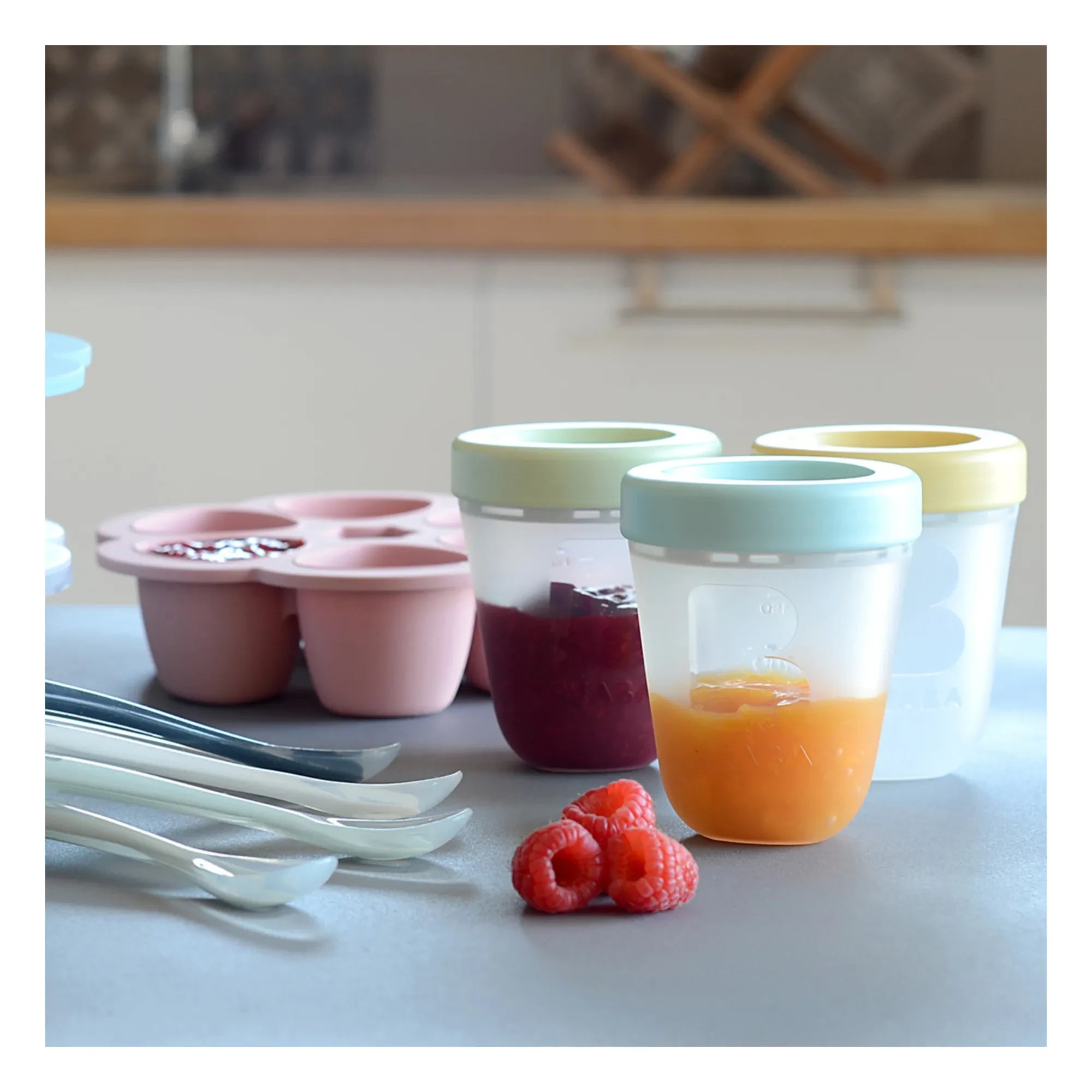 Béaba - Soft Silicone Baby Spoons - Set of 4