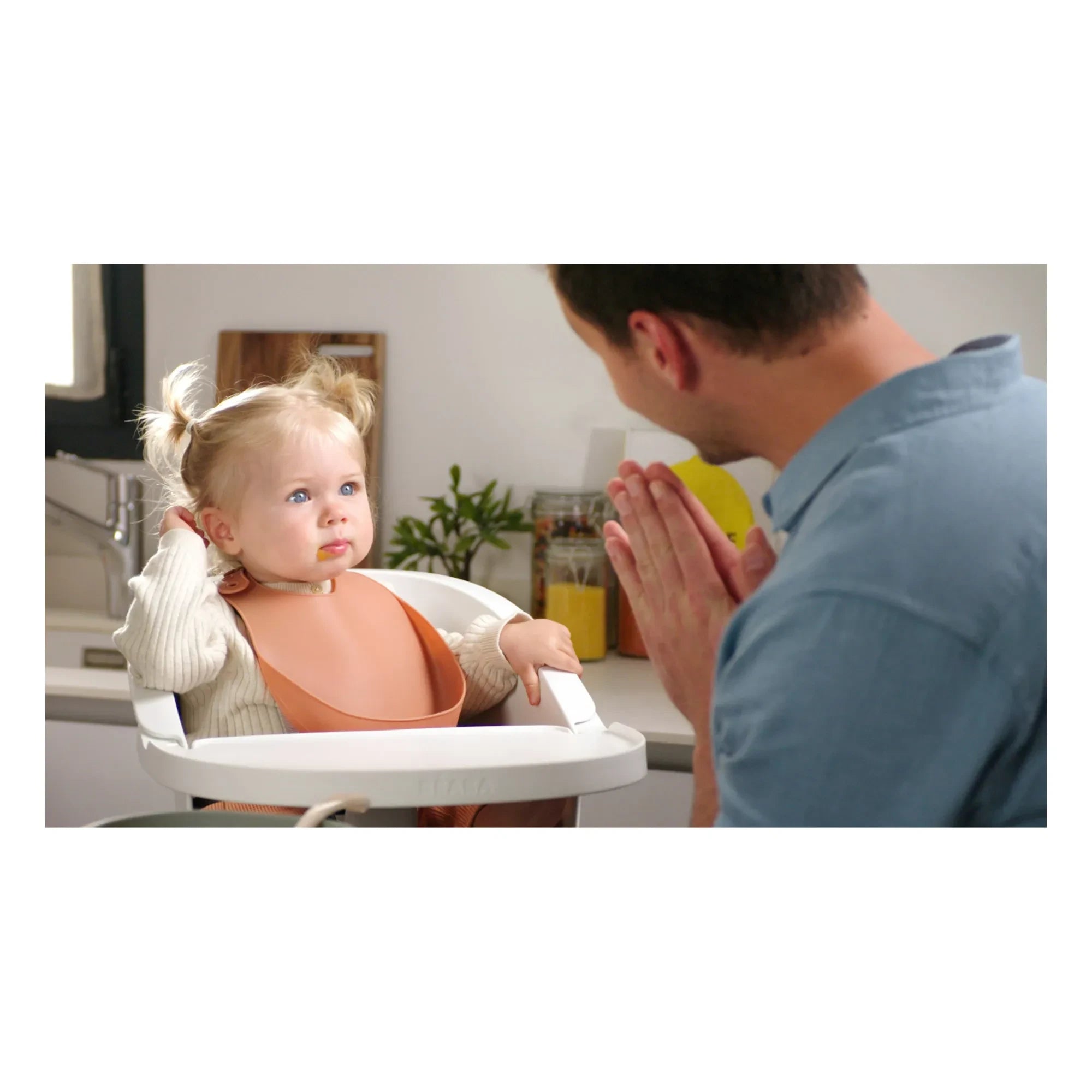 Béaba - Silicone Baby Bib | Terracotta