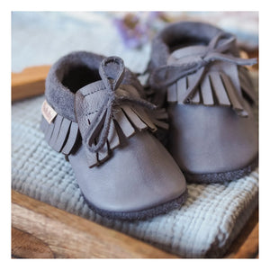 Baobaby - Fringed Sandals | Gray