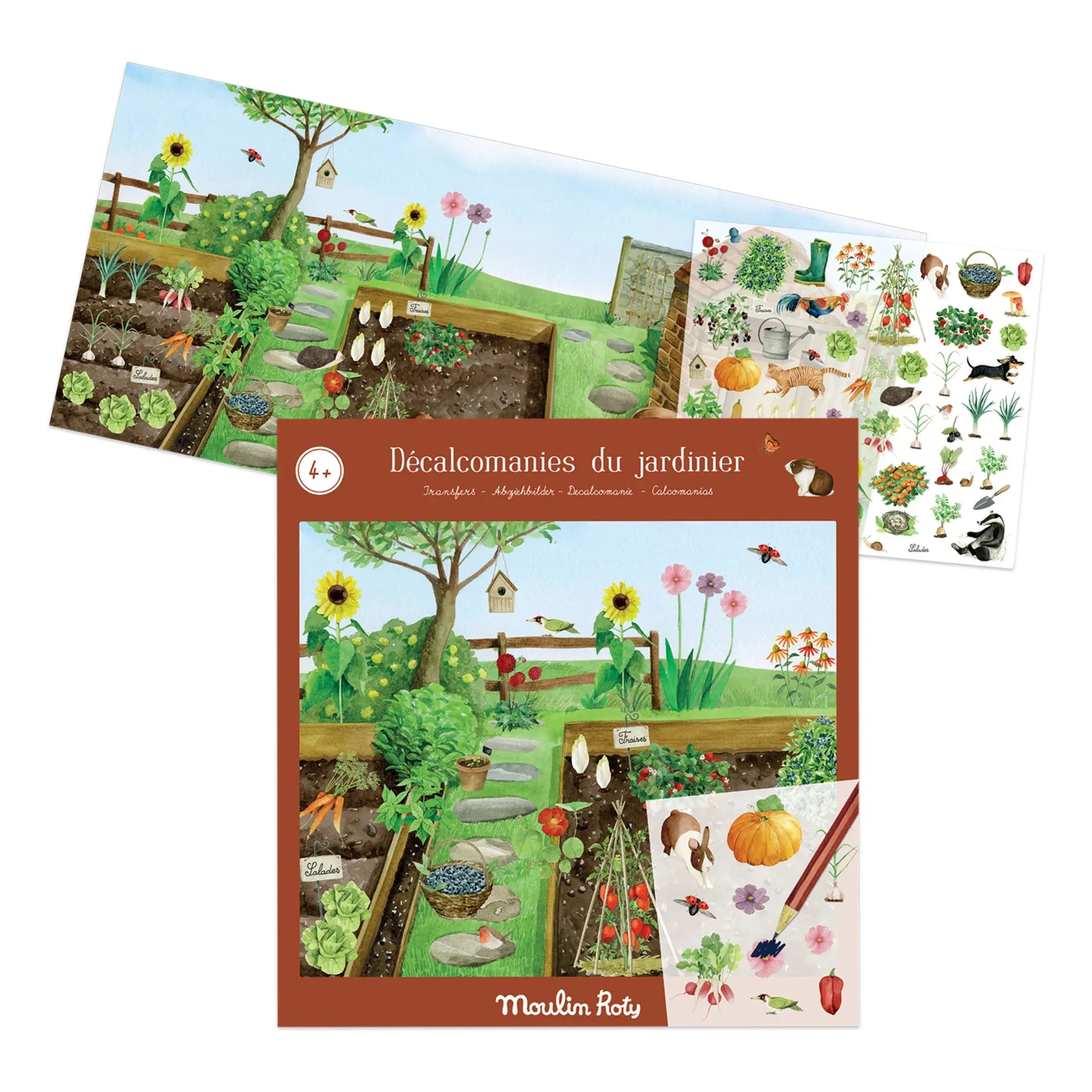 Moulin Roty - Garden-themed Rub-On Transfers