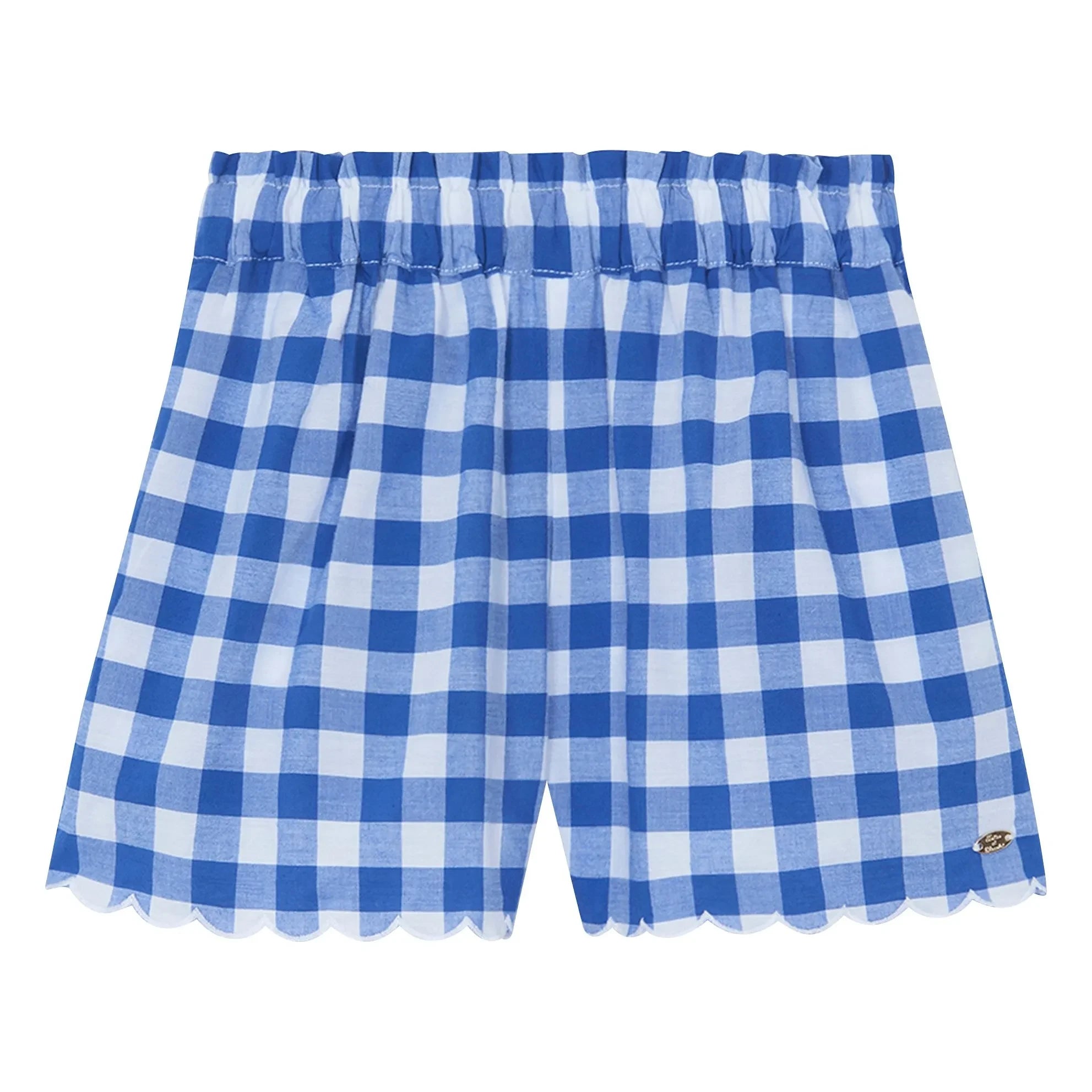 Tartine et Chocolat - Embroidered Top and Checked Shorts Set | Royal Blue