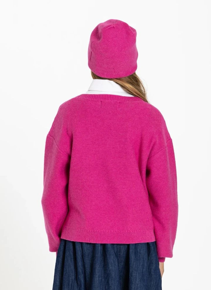 Smallable Kid - Striped Wool Hat | Fluorescent Pink