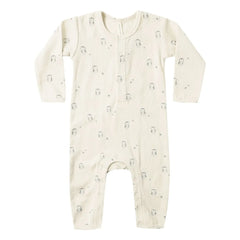 Quincy Mae - Owl Ribbed Romper Organic Cotton | Off-white