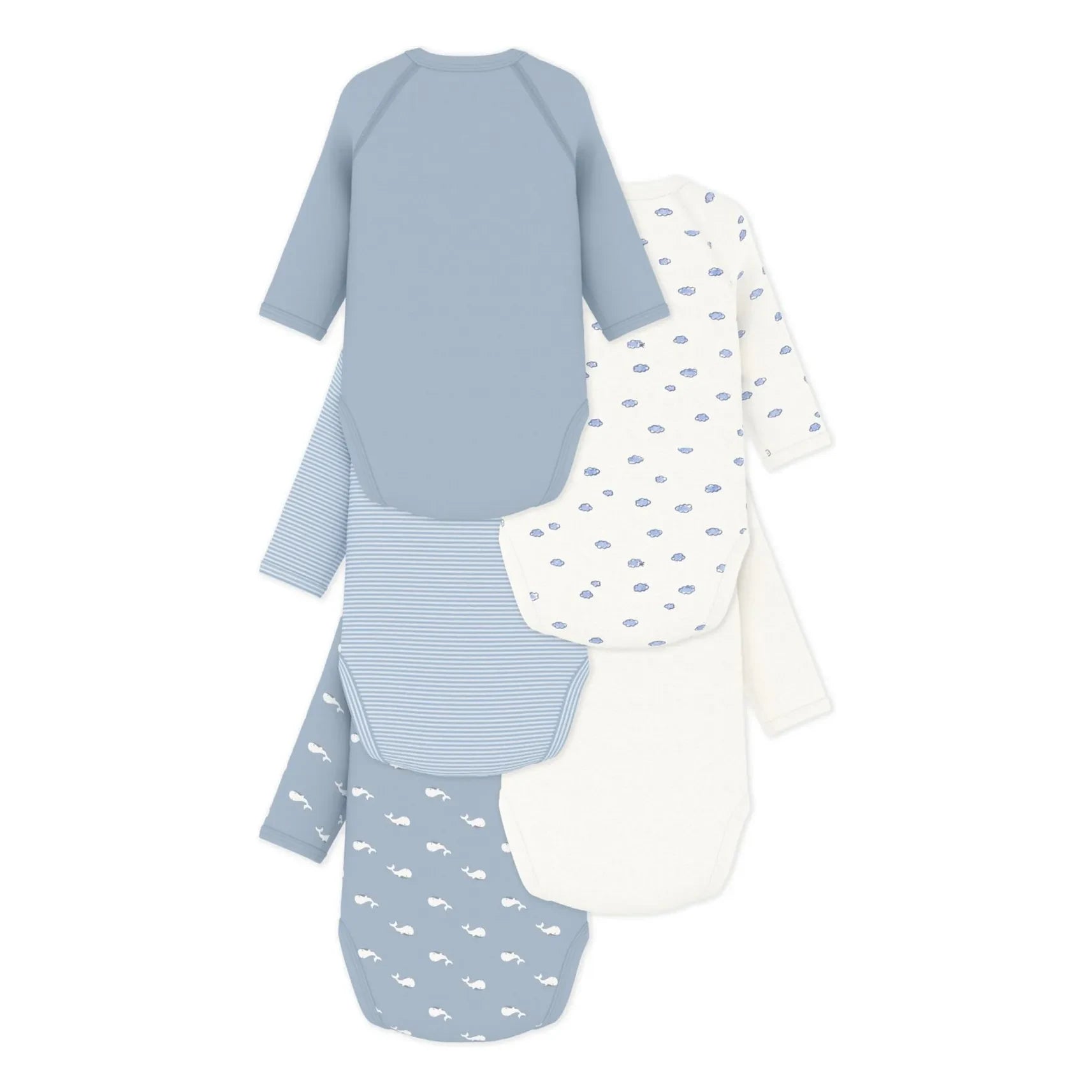 Petit Bateau - Set of 5 Whale Crossbody Bags Organic Cotton | Blue