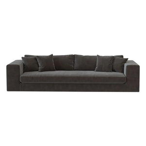 Panac Edition - Bellechasse Velvet Upholstered Sofa for 4 People - 275 cm | Charcoal Gray