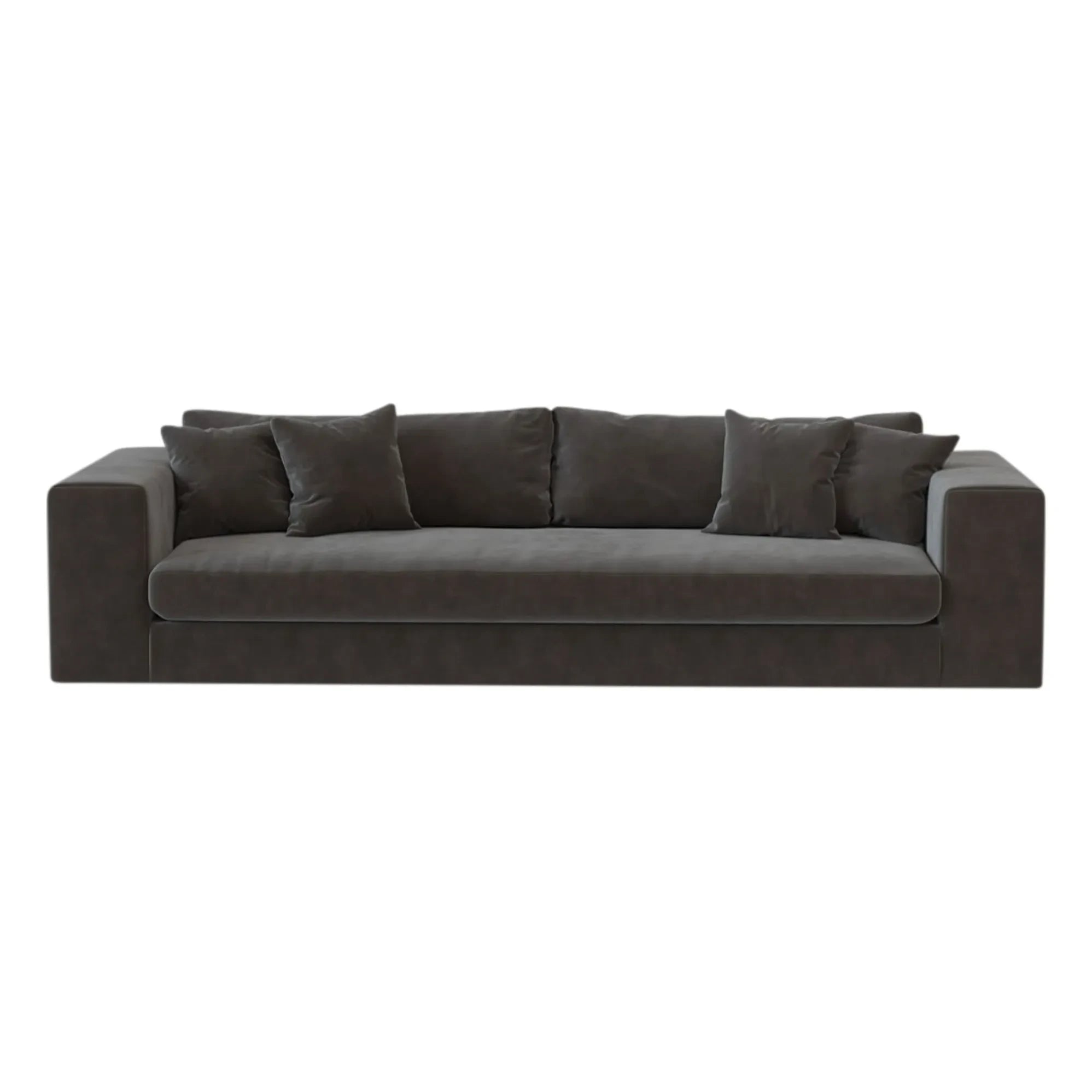 Panac Edition - Bellechasse Velvet Upholstered Sofa for 4 People - 275 cm | Charcoal Gray