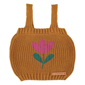Piupiuchick - Fleur Maille Organic Cotton Top | Camel