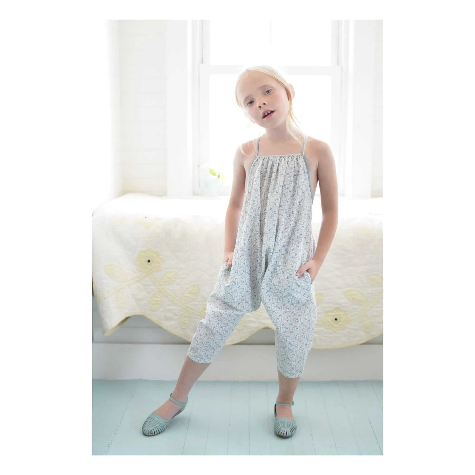 Soor Ploom - Inès Fleurie Organic Cotton Romper | Ecru