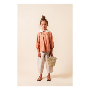 birinit - Claudine Collar Blouse Organic Cotton | Russet
