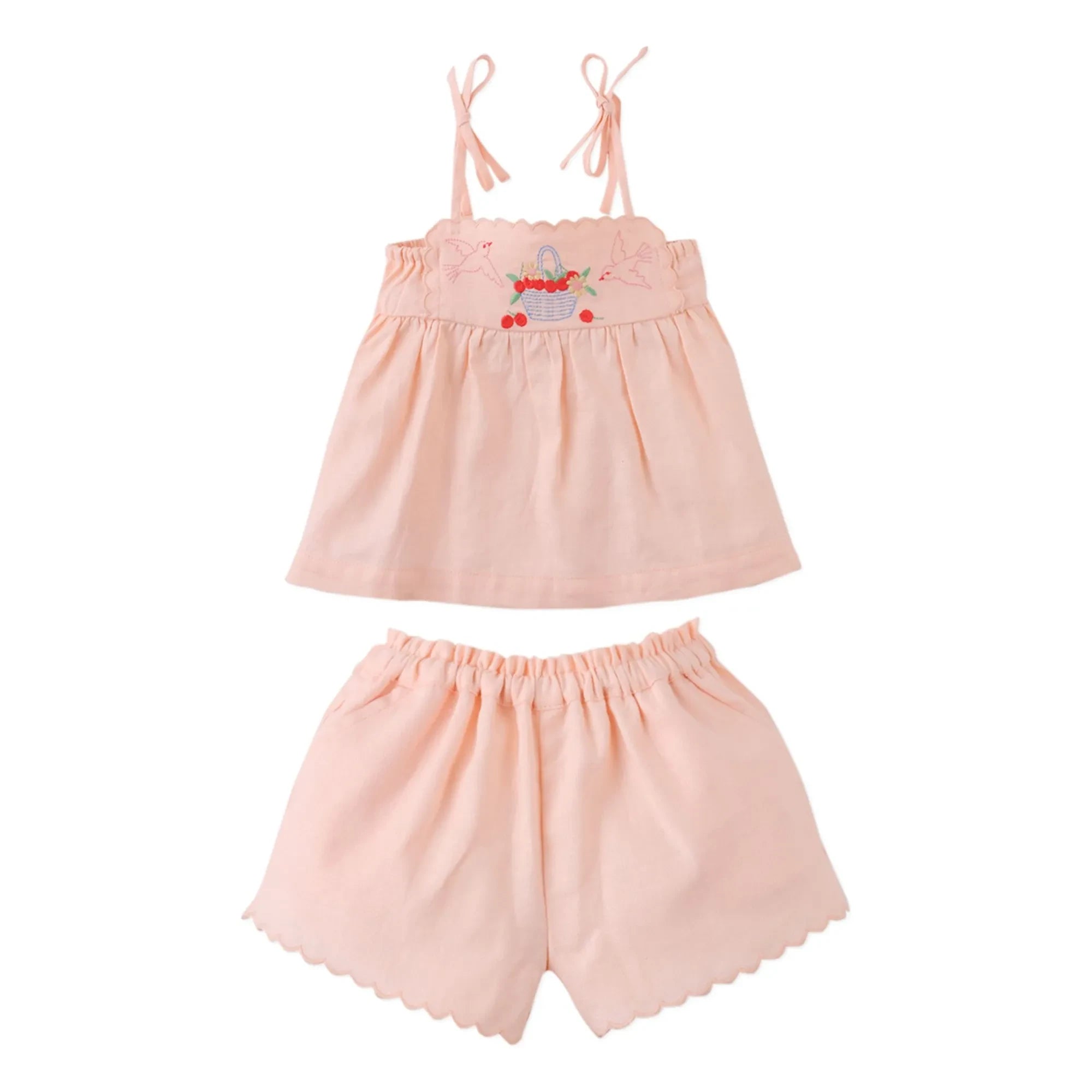 Gingersnaps - Hinata Linen Top and Shorts Set | Peach