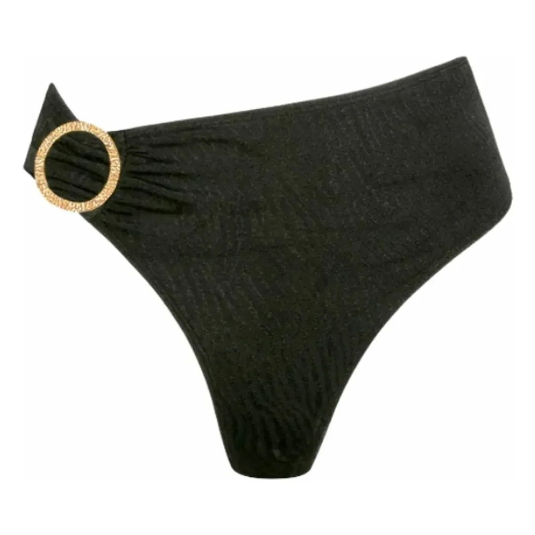 Fresh & Salt - Typha High-Waisted Zebra Bikini Bottom | Black
