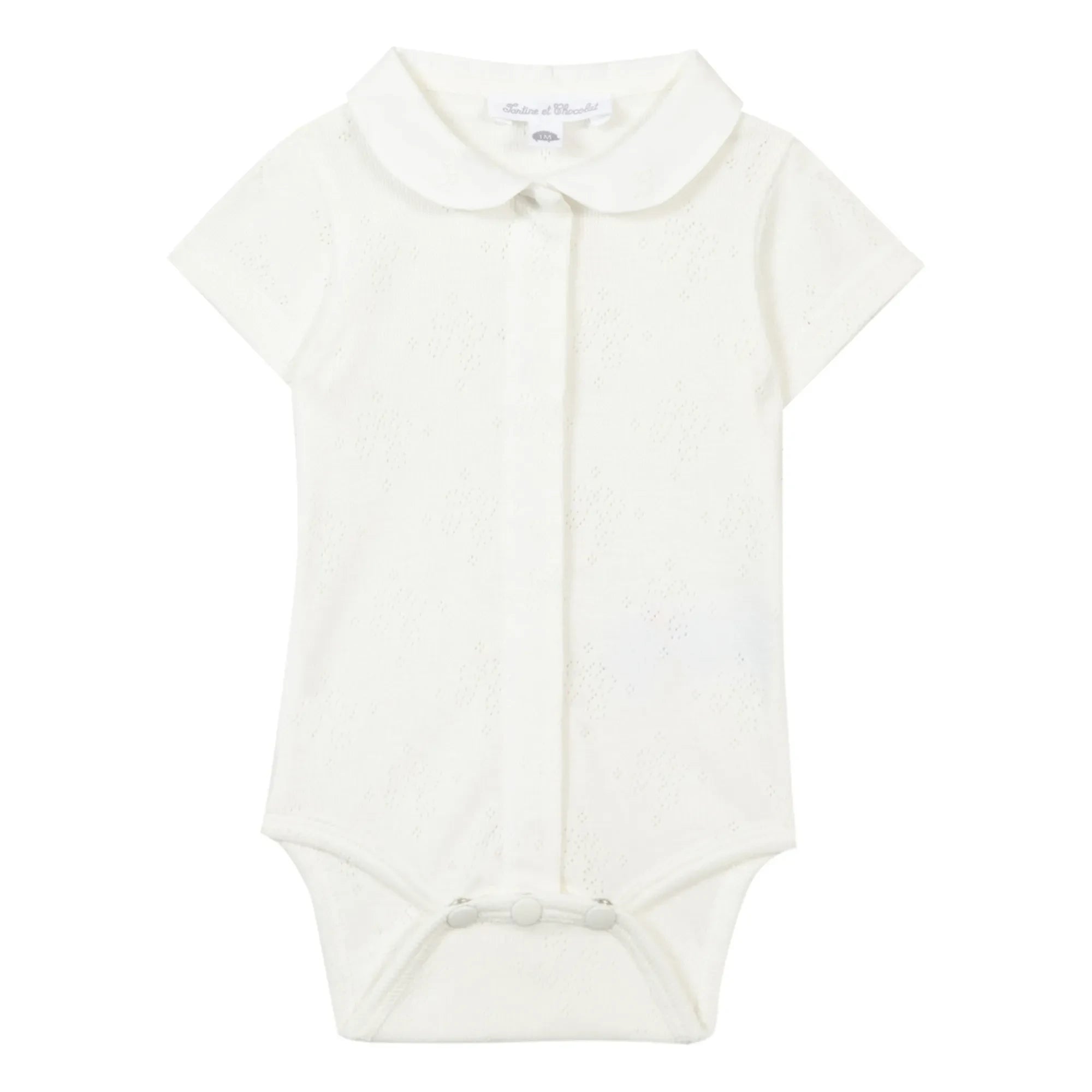 Tartine et Chocolat - Organic Cotton Baby Body with Ruffles | Ecru