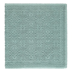 Haomy - Embossed Patterned Cotton Bath Mat 55x110cm | Seafoam Green