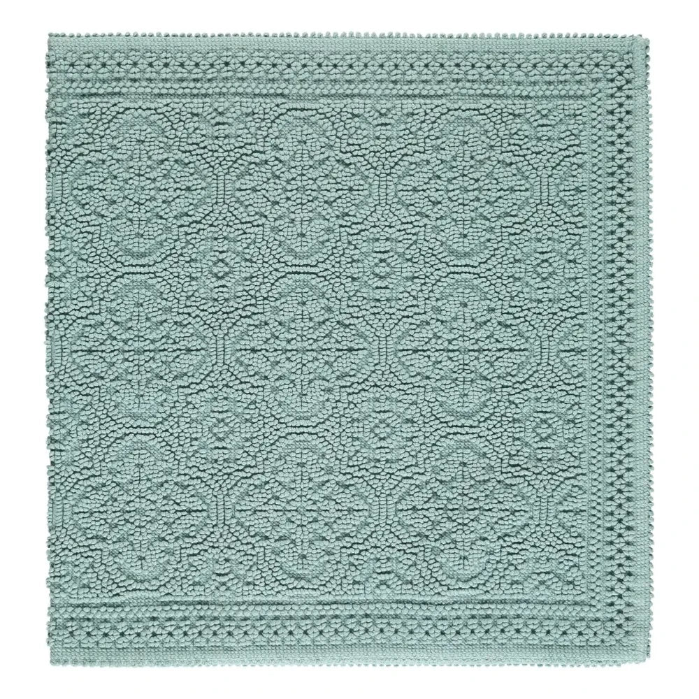 Haomy - Embossed Patterned Cotton Bath Mat 55x110cm | Seafoam Green