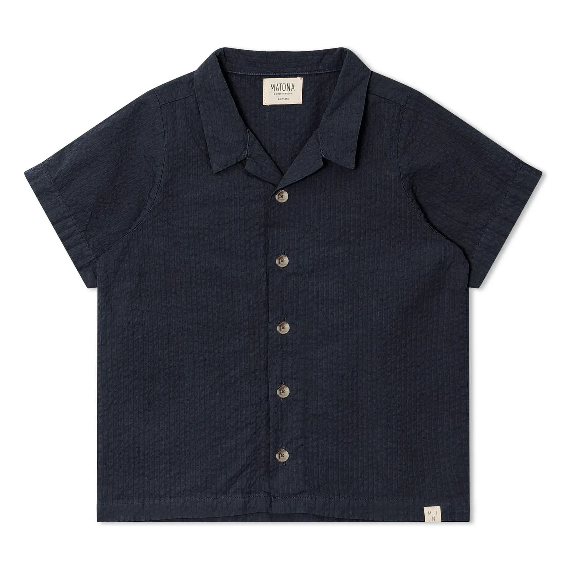 Matona - Plain Organic Cotton Shirt | Navy