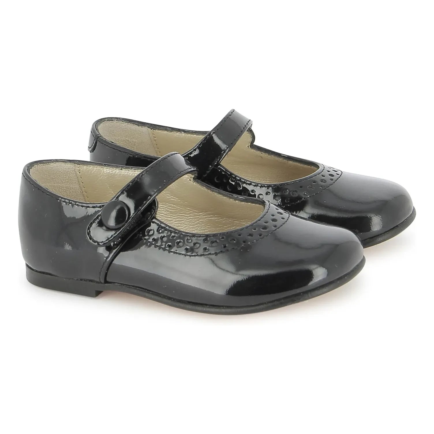 Tartine et Chocolat - Smooth Perforated Patent Leather Ballerinas | Navy Blue