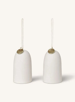 Ferm Living - Ceramic Christmas Bells - Set of 2 | White