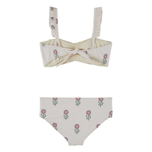 Emile et Ida - Bandeau Flower Pattern Swimsuit | Cream