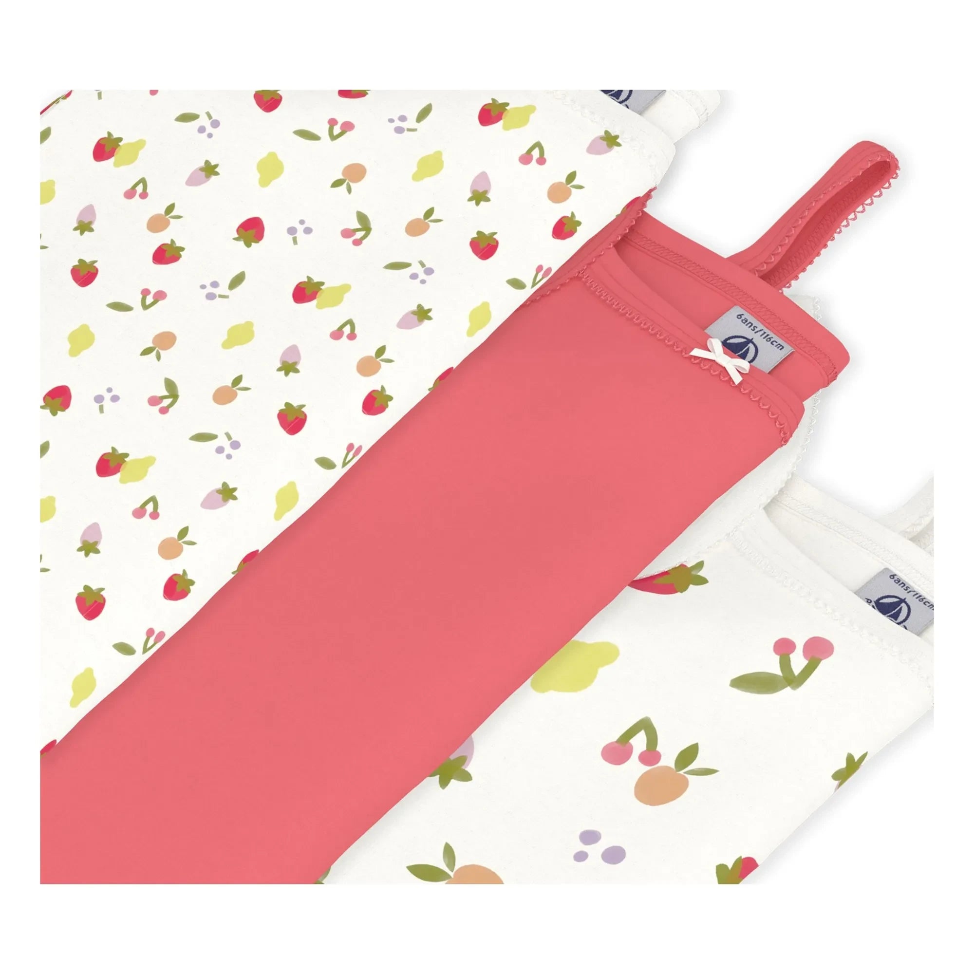 Petit Bateau - 3'lü Meyveli Atletler | Beyaz