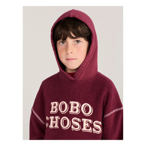 Bobo Choses - Bobo organik pamuklu kapüşonlu sweatshirt | Bordo