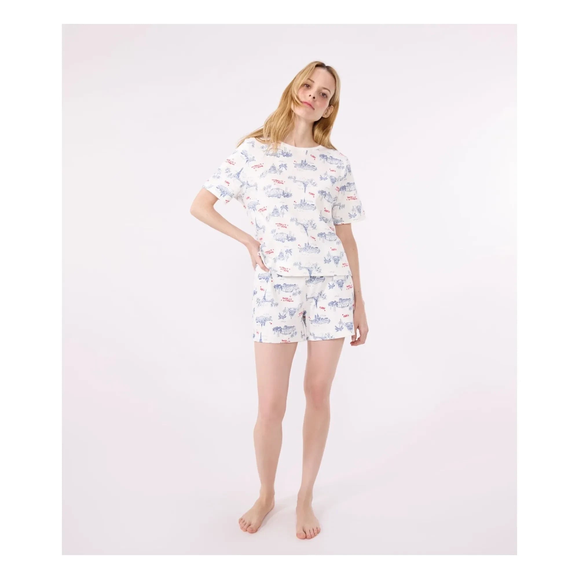 Petit Bateau - Broken Organic Cotton Pajama Shorts | Ecru