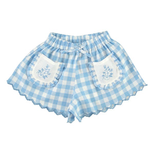 Bebe Organic - Viola Tiles Embroidered Pocket Shorts | Light Blue