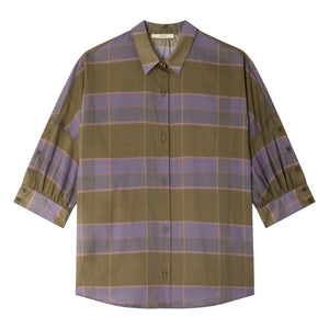 Sessùn - Valea Cotton Checkered Shirt | Khaki