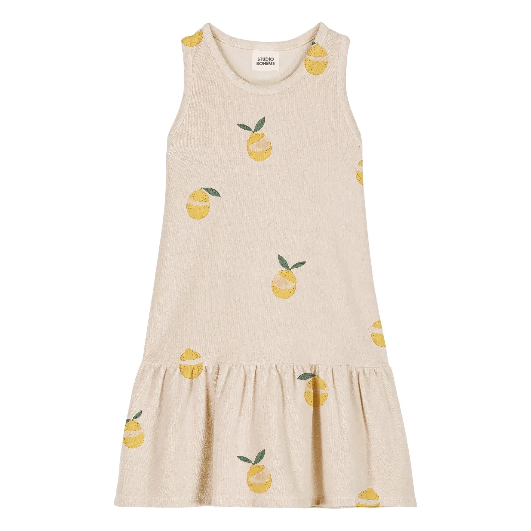 Studio Bohème - Playa Dress with Lemon Organic Cotton Towel Fabric | Ivory