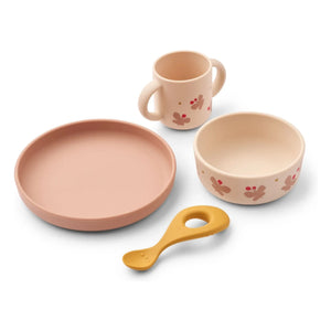 Liewood - Vivi Silicone Dinner Set - 4-Piece Set | Butterfly/Apple Blossom