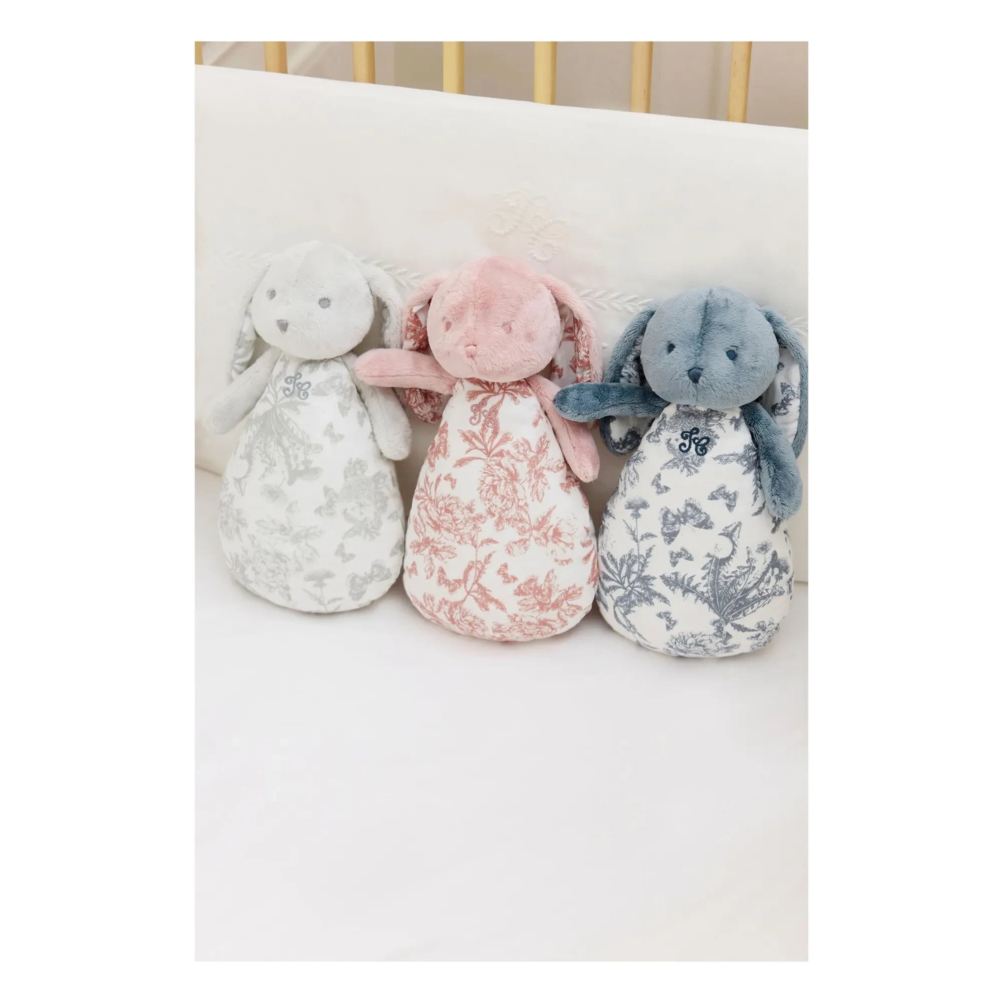 Tartine et Chocolat - Doudou Night Light Augustin the Bunny Toile de Jouy | Light Gray