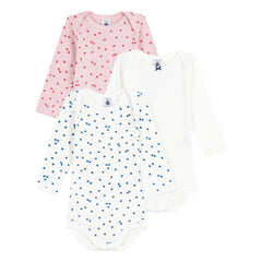 Petit Bateau - Batch 3 Organik Pamuk Apple Bodyler | Ecru