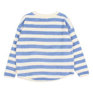 Búho - Striped Organic Cotton Sweatshirt | Light Blue