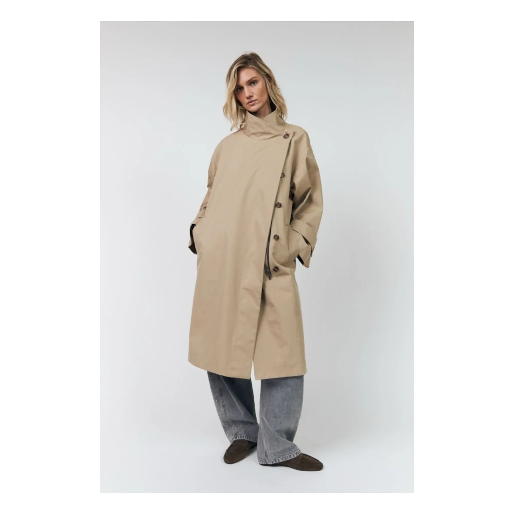 Lollys Laundry - Russi Cotton Trench Coat | Beige