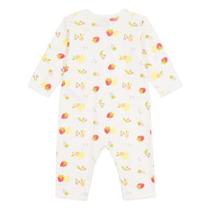 Petit Bateau - Uyku Tulumu İyi Uyumlu Meyveli Organik Pamuk | Beyaz