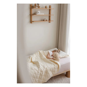 Soft Spot - Organic Cotton Ribbed Quilted Blanket | Ecru