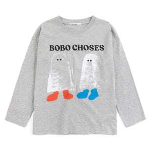 Bobo Choses - Bobo Choses Organic Cotton Ghost T-shirt | Grey Marl