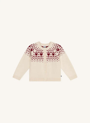 Petit Bateau - Kalp Yün Yelek | Ecru