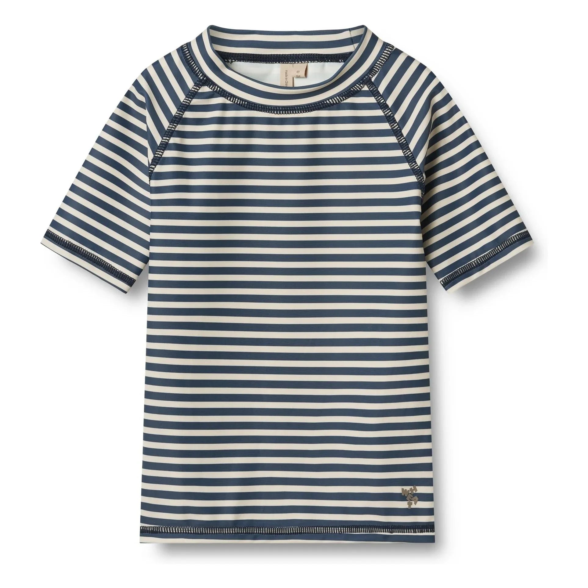 Wheat - Jackie Striped UV Resistant Swim T-Shirt Recycled Fibers | Dark Blue