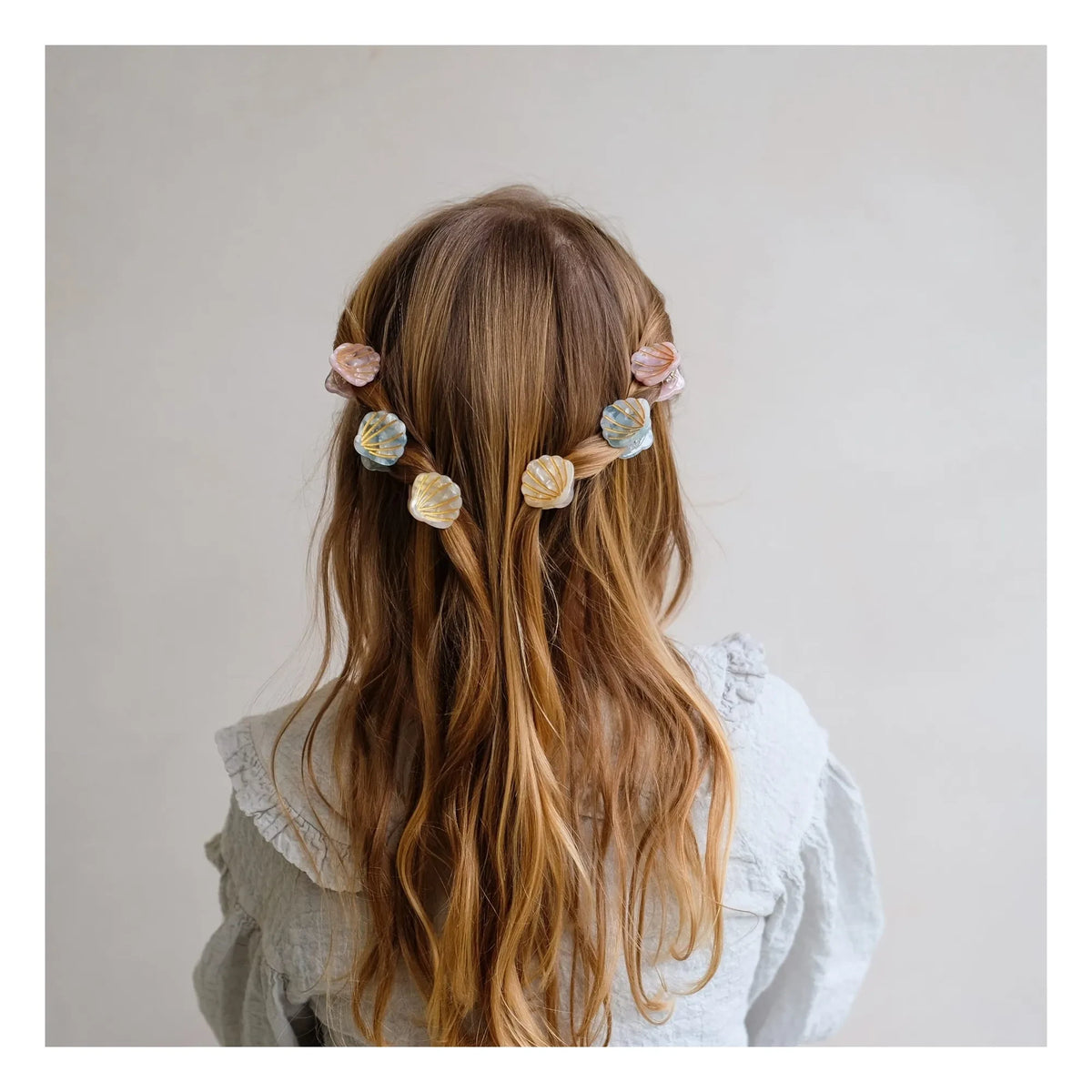 Mimi & Lula - Set of 6 Mini Seashell Clips | Cream