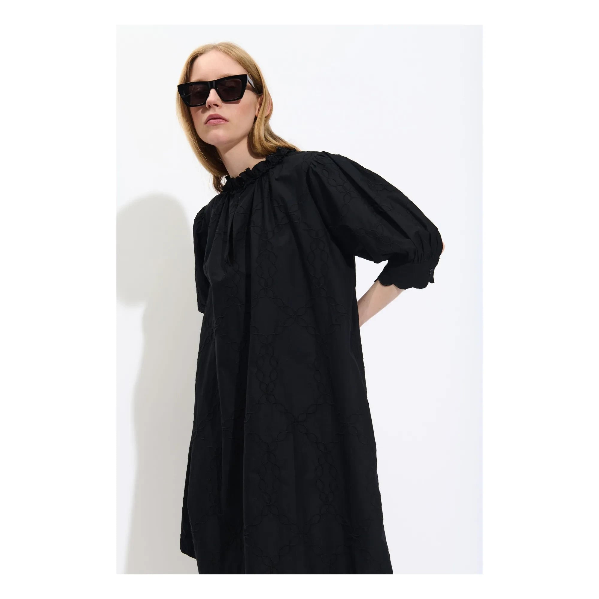BELLEPIECE - Raffael Cotton Poplin Dress | Black