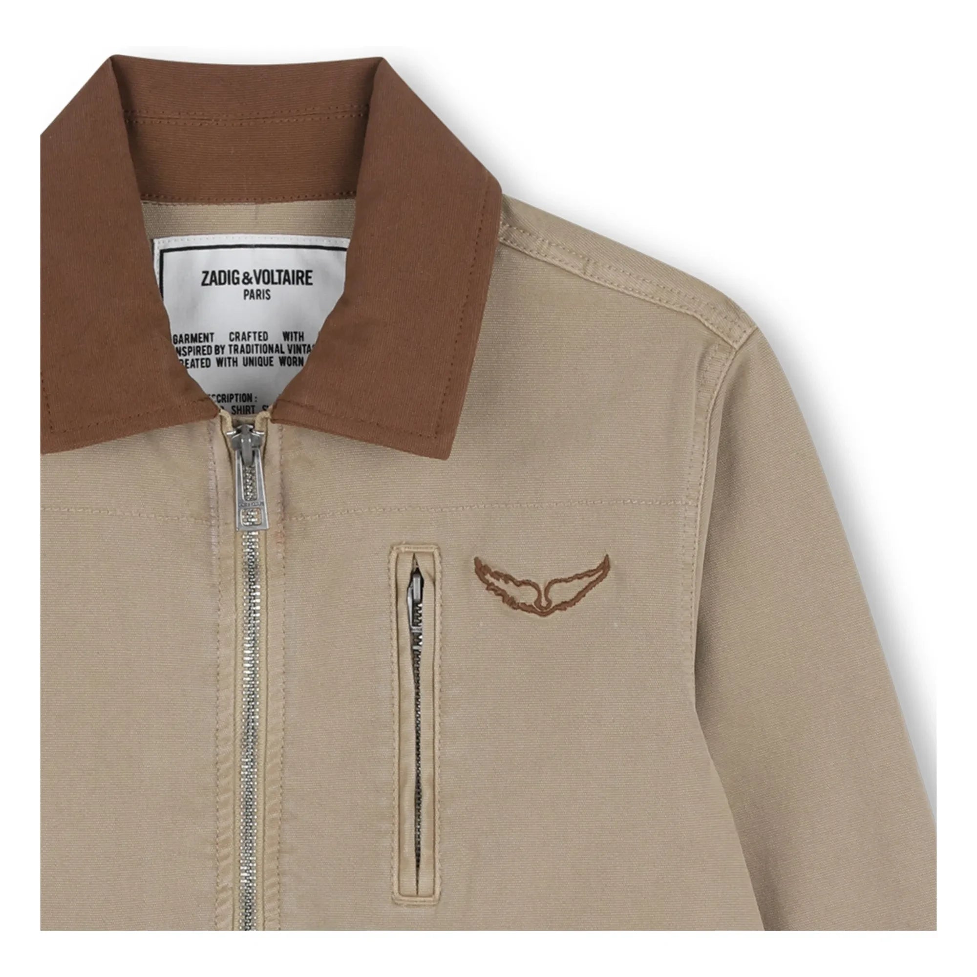 Zadig & Voltaire - Contrast Collar Work Jacket | Beige