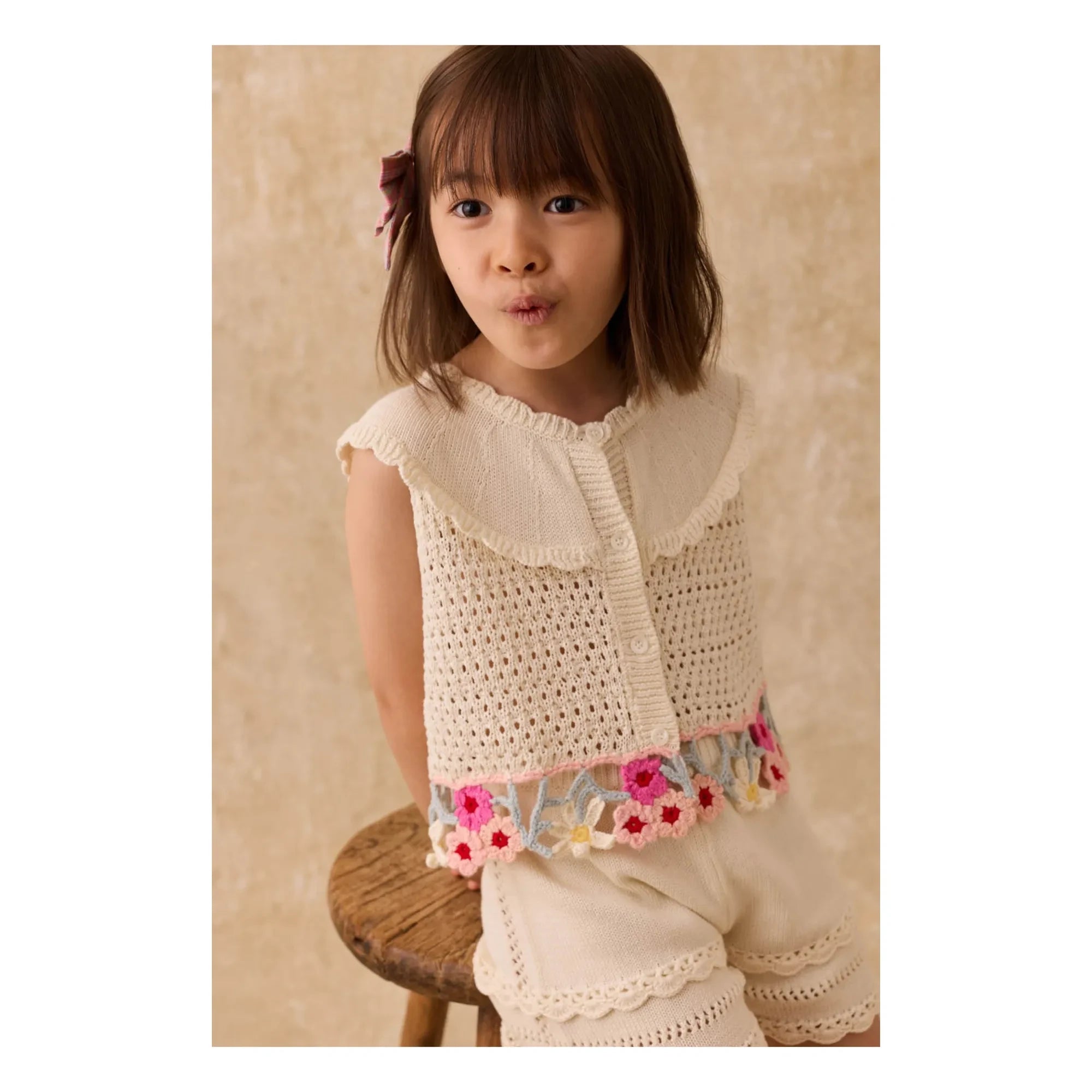 Louise Misha - Elea Maille Embroidered Top | Cream