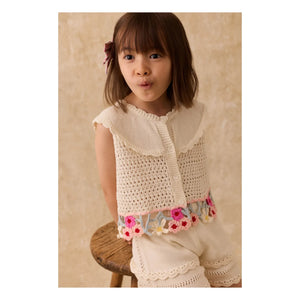 Louise Misha - Elea Maille Embroidered Top | Cream