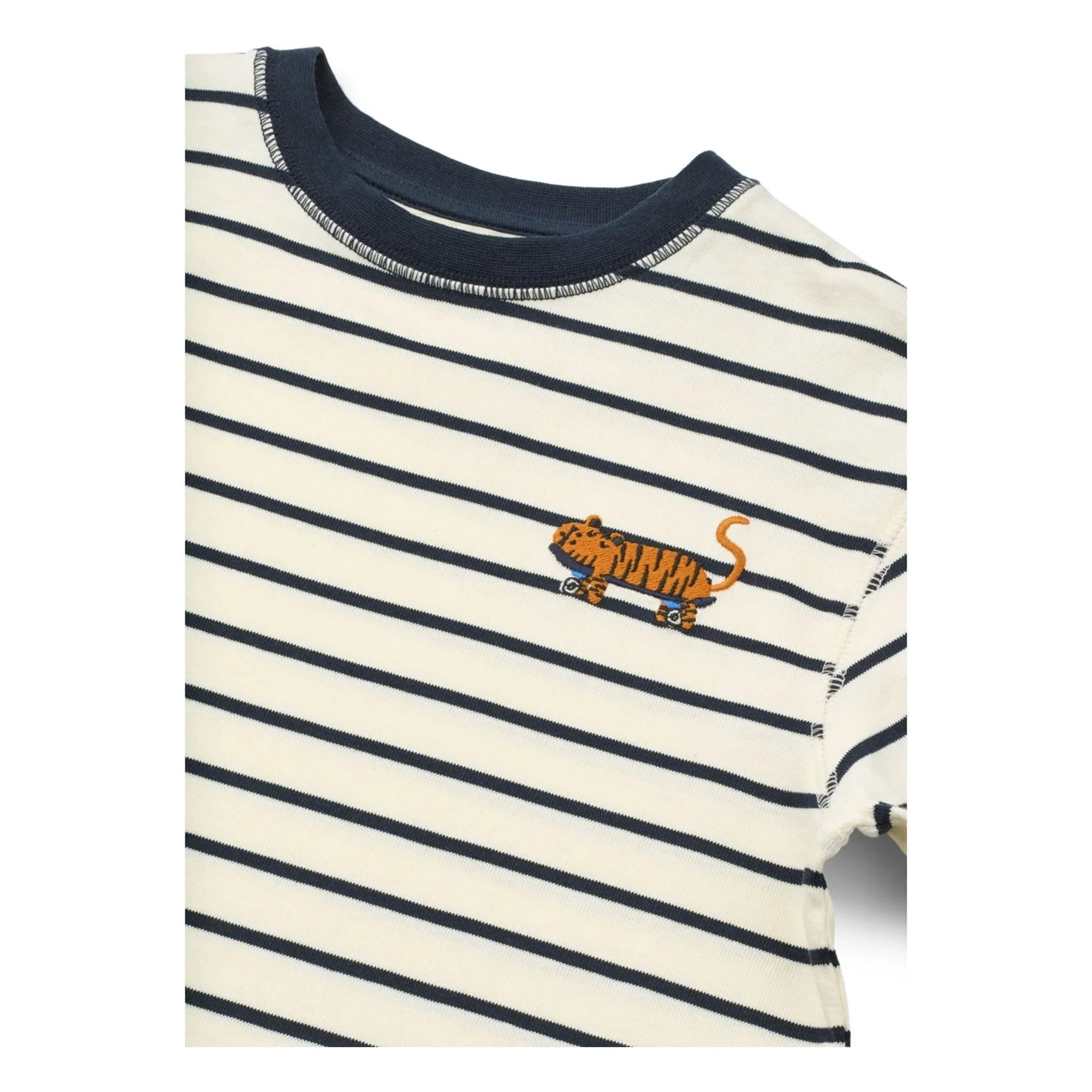 Liewood - Tyler Striped Tiger Organic Cotton T-Shirt | Dark Blue