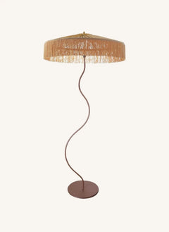 Honoré - Kaa metal and raffia floor lamp | Brown