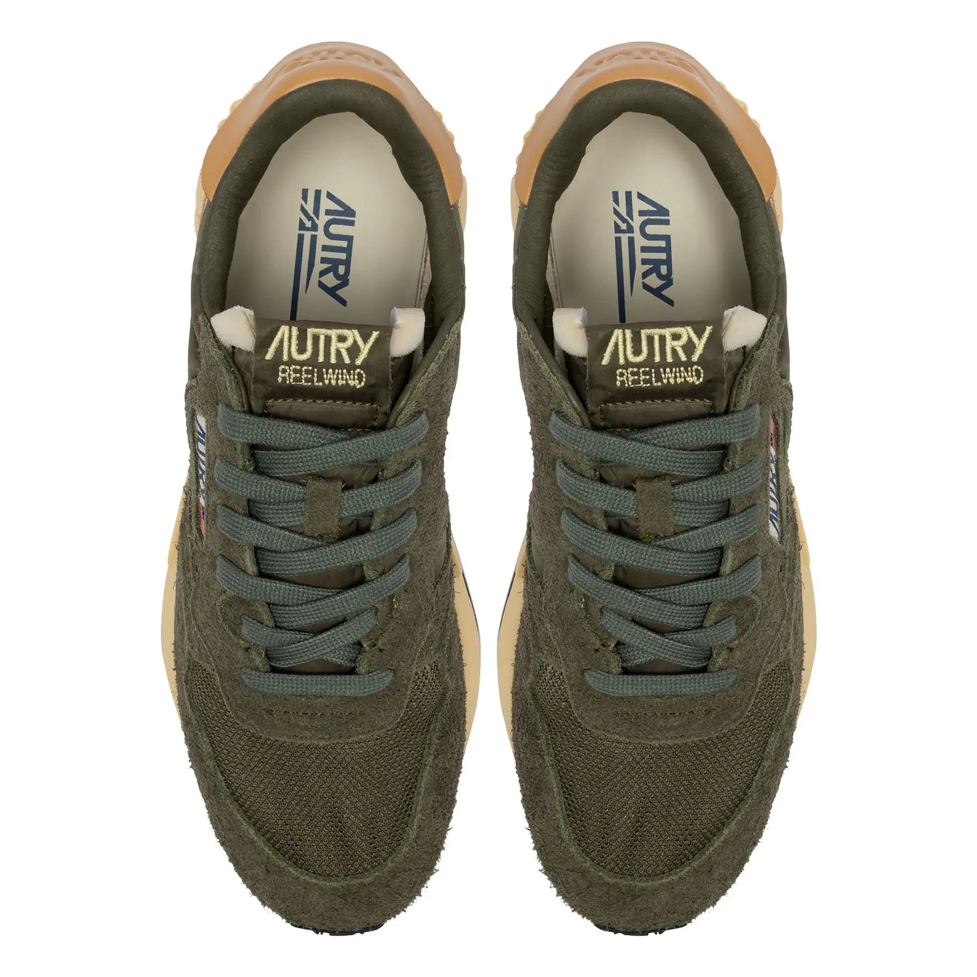 Autry - Reelwind Low Bicolore Suede Sneakers | Khaki