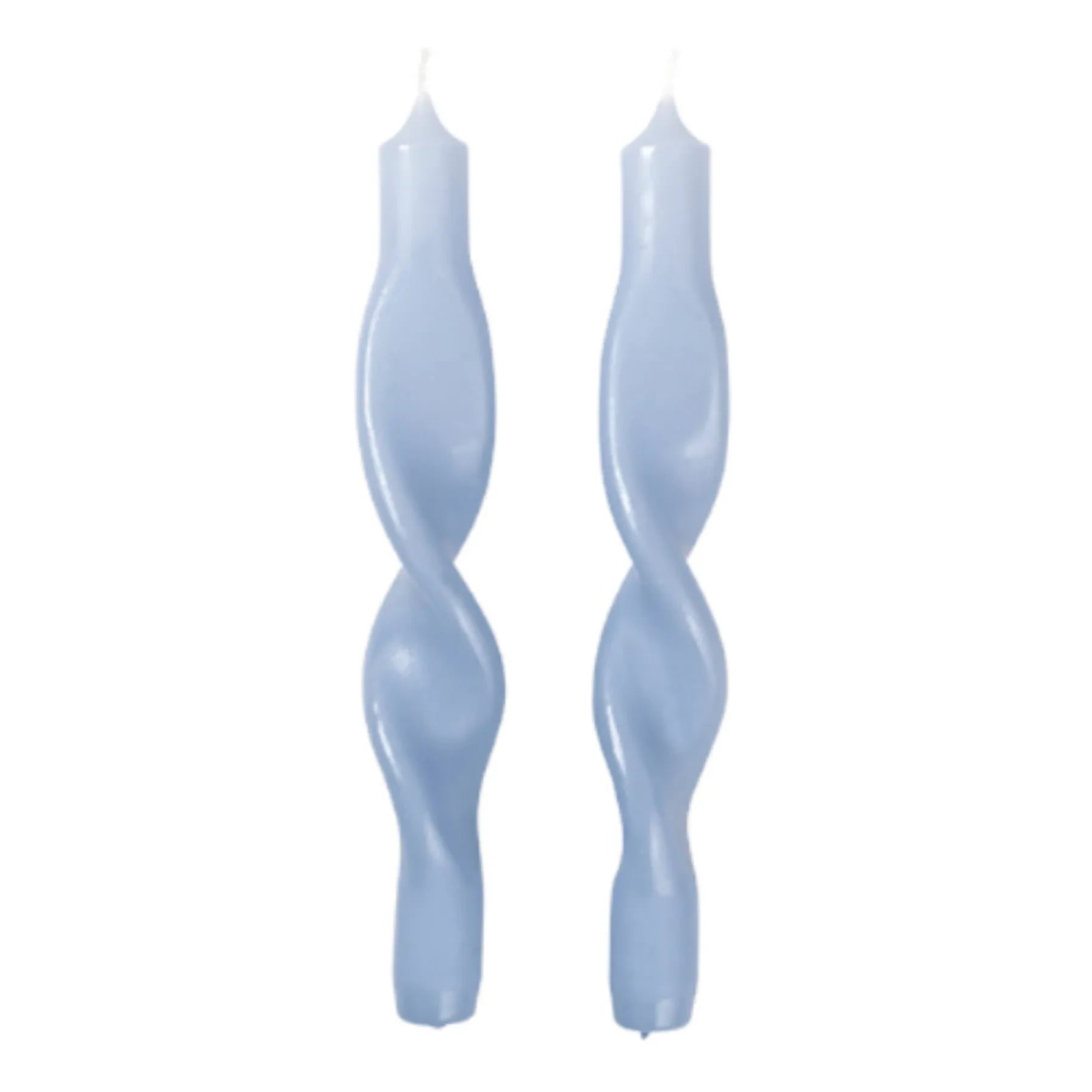 Broste Copenhagen - Twisted Candles - Set of 2 | Light Blue