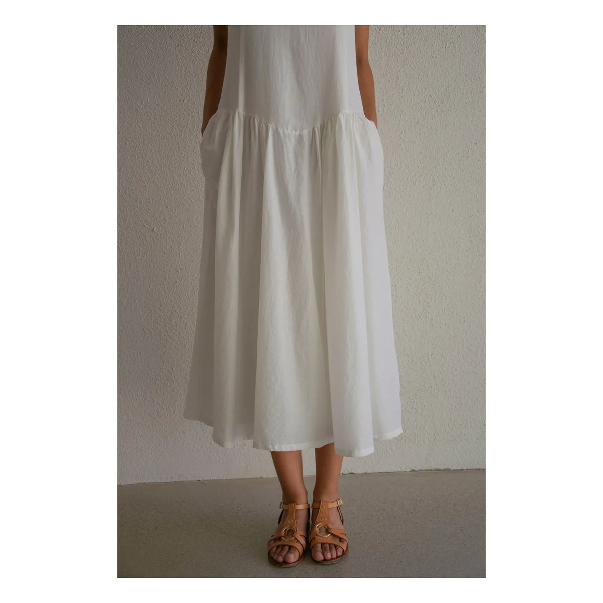 THEAVANT - Grace Cotton & Silk Poplin Dress | White
