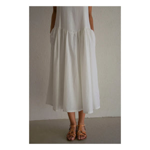 THEAVANT - Grace Cotton & Silk Poplin Dress | White
